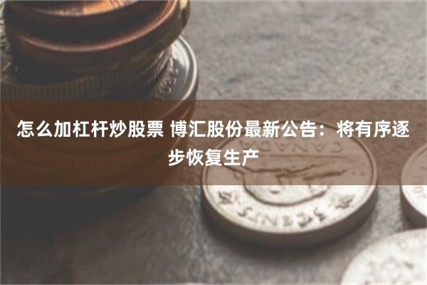 怎么加杠杆炒股票 博汇股份最新公告：将有序逐步恢复生产