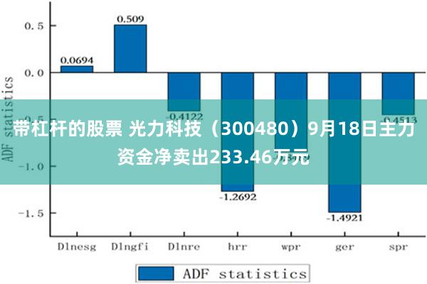 带杠杆的股票 光力科技（300480）9月18日主力资金净卖出233.46万元