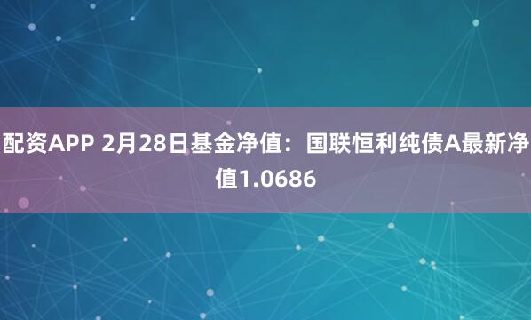 配资APP 2月28日基金净值：国联恒利纯债A最新净值1.0686